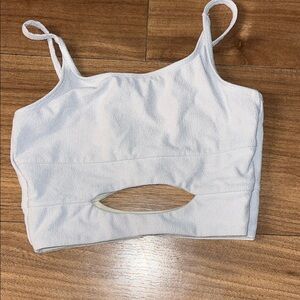 White Cut-Out Crop Top